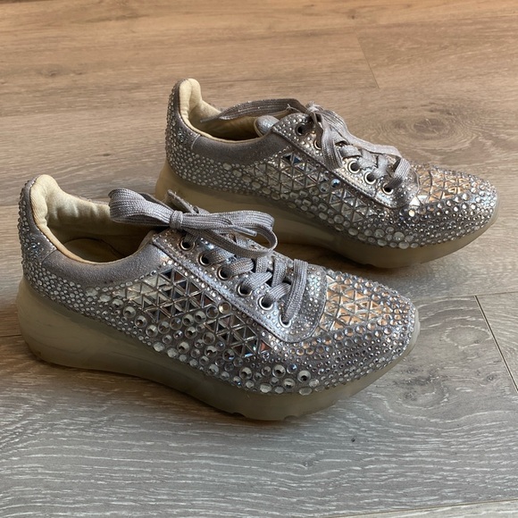 Steve Madden sparkly Carissa sneakers 8 mirror disco - Picture 3 of 14